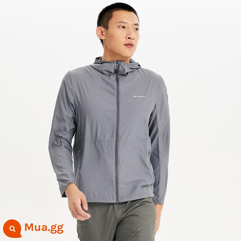 Quần áo chống nắng Decathlon dành cho nam ngoài trời mùa hè chống nắng quần áo thể thao áo khoác mỏng thoáng khí quần áo chống nắng chống tia cực tím cho nữ - Vôi obsidian nam