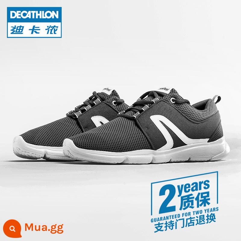 Giày thể thao Decathlon giày nam mùa xuân và mùa hè giày nữ giày đế bằng thoáng khí nhẹ cho nam và nữ giày đi bộ giày thường MSWC - [Thoáng khí cơ bản] Đen - Phong cách nam