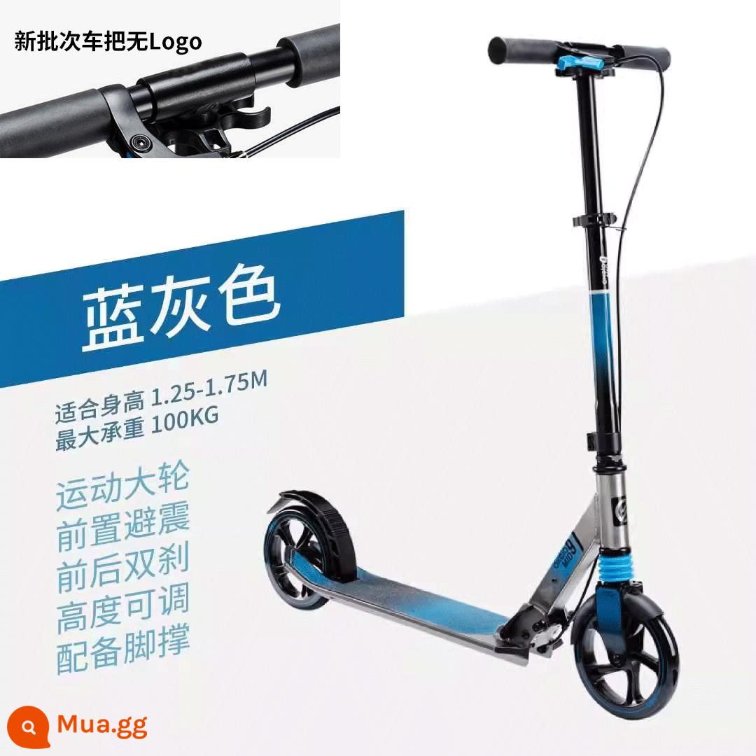 Xe trượt scooter Decathlon dành cho trẻ em từ 6-12 tuổi trở lên dành cho người lớn vận chuyển trong khuôn viên trường ván trượt hai bánh không dùng điện ENR1 - Youth Deluxe Edition Mid9 Blue/Grey (phù hợp với chiều cao 1,25-1,75m)