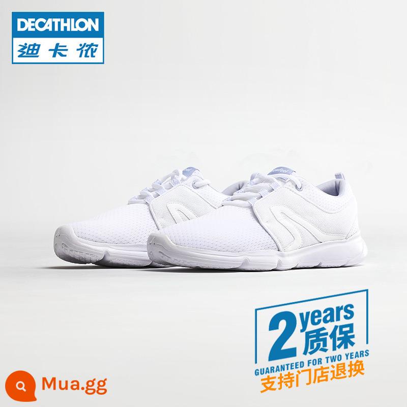 Giày thể thao Decathlon giày nam mùa xuân và mùa hè giày nữ giày đế bằng thoáng khí nhẹ cho nam và nữ giày đi bộ giày thường MSWC - [Thoáng khí cơ bản] Mẫu dành cho nữ da trắng