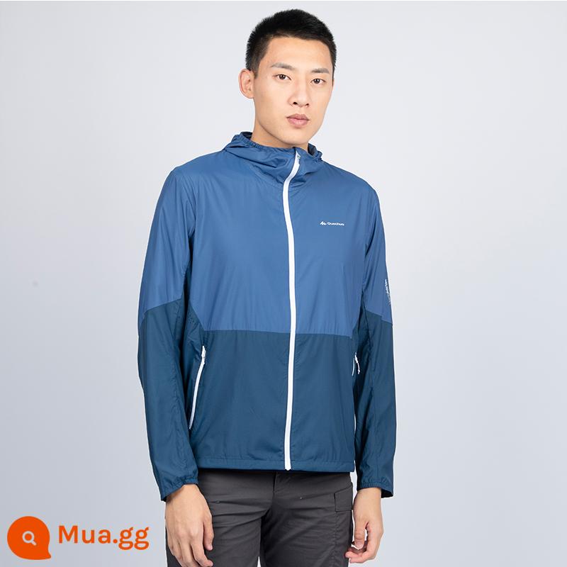 Quần áo chống nắng Decathlon dành cho nam ngoài trời mùa hè chống nắng quần áo thể thao áo khoác mỏng thoáng khí quần áo chống nắng chống tia cực tím cho nữ - Màu xanh hải quân nam