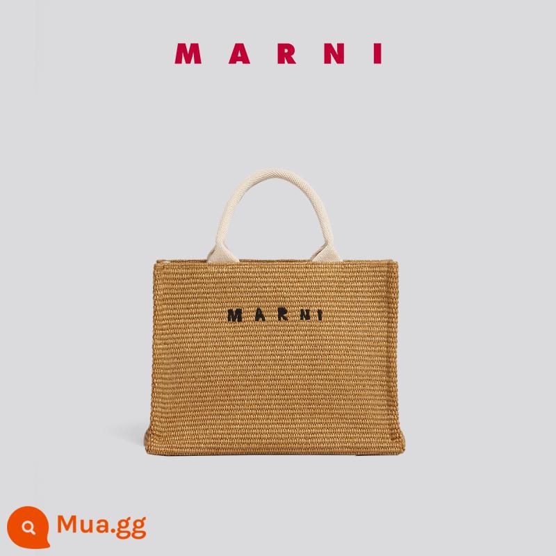 MARNI 2022 New Ladies Raffia Dệt thêu LOGO Túi xách tay - Z0R42