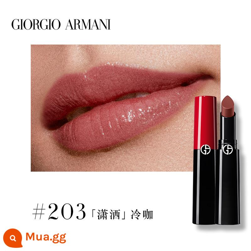 [Quà tặng năm mới] Son môi Armani Power Dưỡng ẩm lâu trôi Son môi màu dán Ambiguous 214 Màu nude 110 - [Phiên bản ẩm]#203 Cà phê lạnh sang trọng