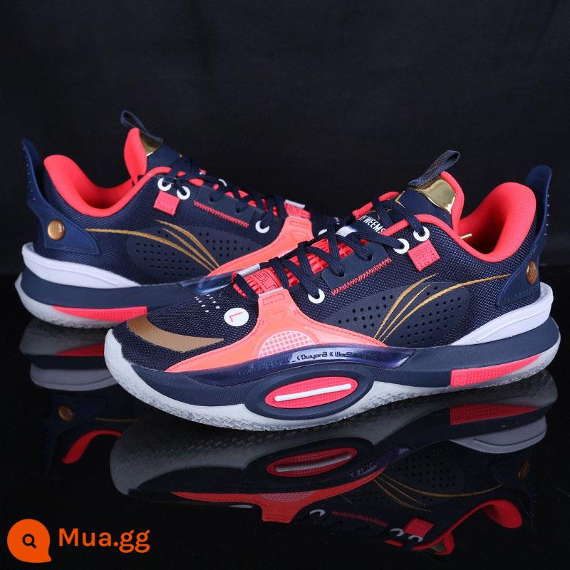 Giày bóng rổ Li Ning nam 2023 mới toàn thành phố 10V2 thực chiến chống mài mòn giày thể thao chống trượt chống sốc ABAS059 - Wilms PE/Xanh Quảng Đông/Đỏ ngọn lửa huỳnh quang (ABAS009-25)