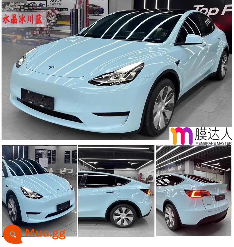 Phim đổi màu xe thú cưng toàn bộ thân xe toàn bộ phim phim tpu vỏ xe Tesla mờ chiến binh đen sáng GT bạc - Crystal Glacier Blue [Nhãn dán quốc gia, bảo hành 5 năm, nguyên liệu nhập khẩu]