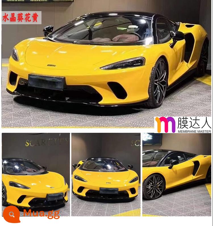 Phim đổi màu xe thú cưng toàn bộ thân xe toàn bộ phim phim tpu vỏ xe Tesla mờ chiến binh đen sáng GT bạc - Crystal Sunflower Yellow [Dán toàn quốc, bảo hành 5 năm, nguyên liệu nhập khẩu]