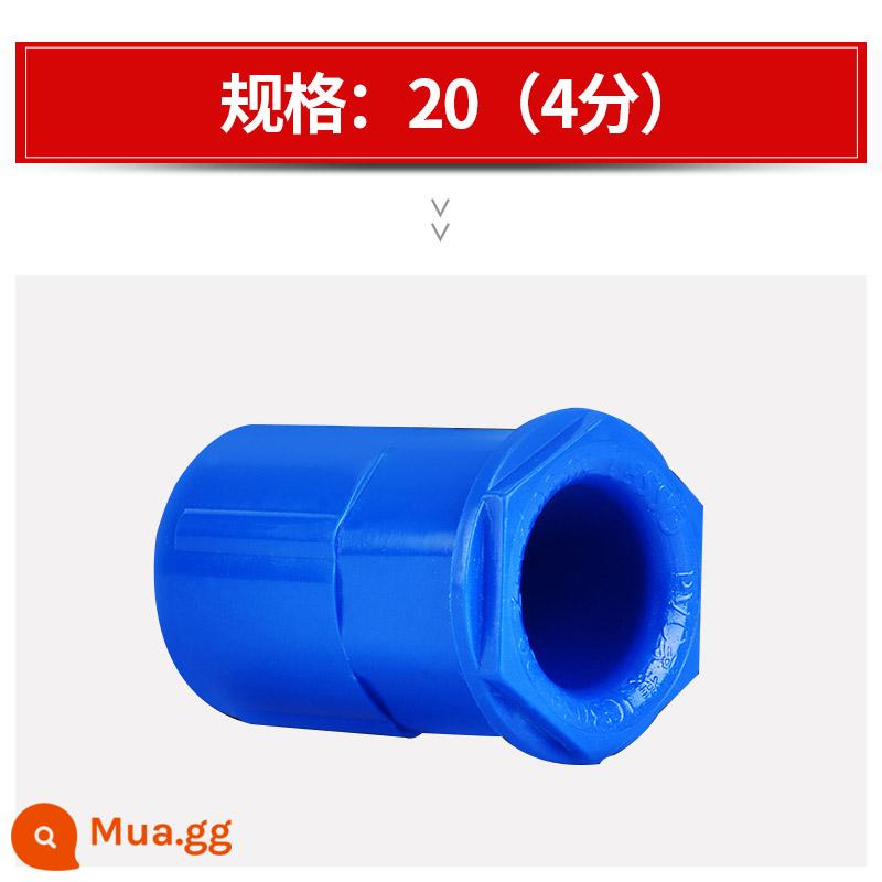 Liansu trang trí nhà màu đỏ và màu xanh ống nhựa PVC chống cháy vỏ điện gia dụng 20 ống dây giấu ống ren 4 điểm - [Boutique trang trí nhà cửa] Khớp nối ống màu xanh 20 mm