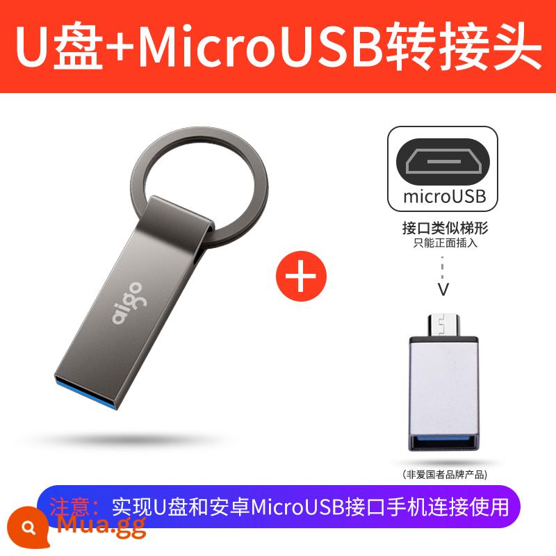 Nhà Yêu Nước Flagship Store Đĩa U 64G Tốc Độ Cao 3.1 Kim Loại Ô Tô Ổ Đĩa U Máy Tính USB Bút 128G tùy Chỉnh Chính Thức Xác Thực - Bộ chuyển đổi Micro USB 64GB + tiêu chuẩn