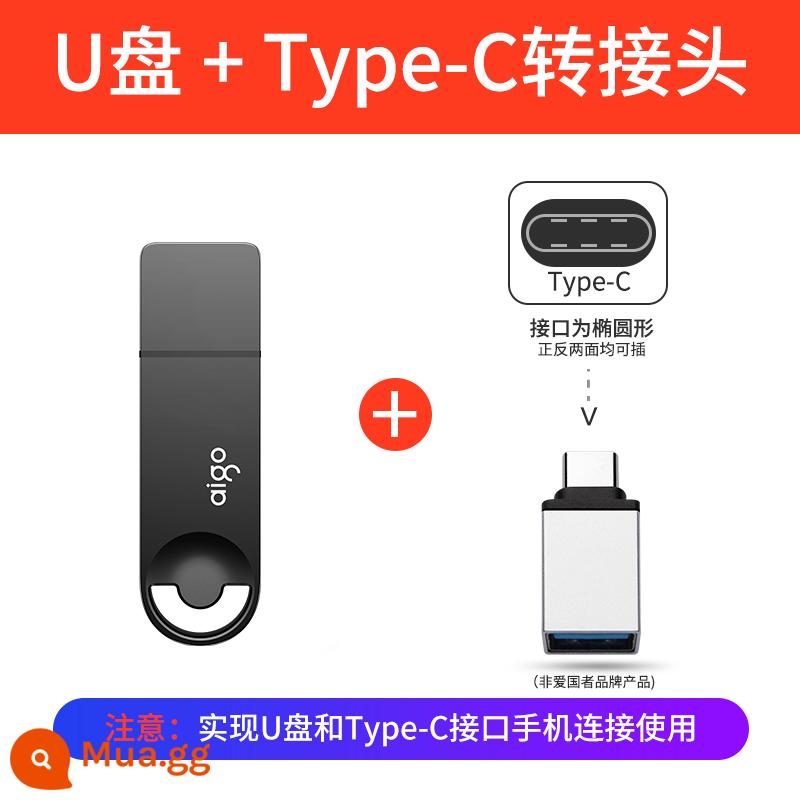 Nhà Yêu Nước U Đĩa 128G Tốc Độ Cao Bộ Nhớ Đĩa Kim Loại Máy Tính Văn Phòng Chuyên Dụng USB Dung Lượng Lớn Chính Hãng chính Hãng 256 - Bộ chuyển đổi 64GB+Type-c tiêu chuẩn