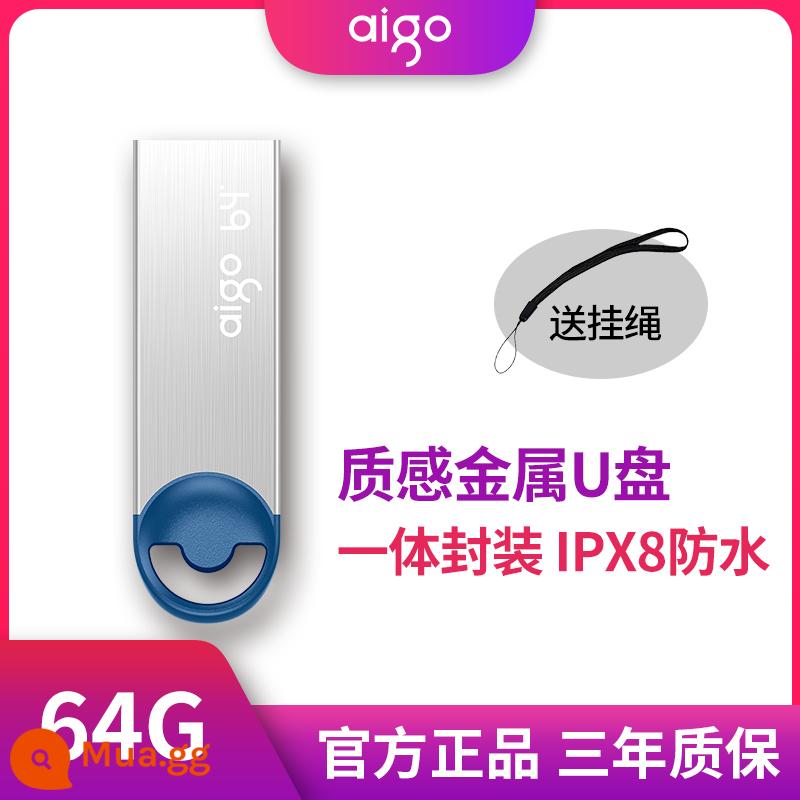 Yêu Nước Hàng Đầu Cửa Hàng Ổ Đĩa U 64G Chính Hãng Chính Hãng Tốc Độ Cao 32G Dung Lượng Lớn Xe Máy Tính Văn Phòng USB tùy Chỉnh - Bảng chữ U chống nước-64G