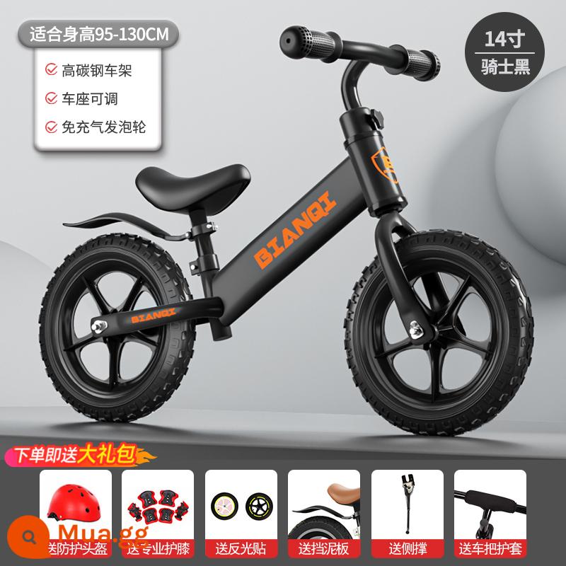 Xe thăng bằng trẻ em không có bàn đạp xe trượt Scooter hai trong một dành cho trẻ 1-2-36 tuổi xe tập đi - Bánh xe xốp đen 14 inch [Knight Black] đi kèm gói quà tặng. Chiều cao khuyến nghị là 95-130cm.