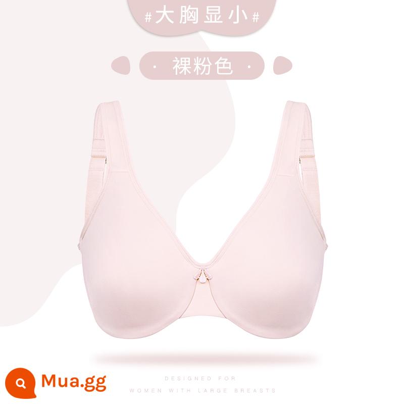 Ái Lan siêu mỏng liền quần áo lót size lớn nữ ngực khủng khoe ngực nhỏ chống chảy sệ mỡ mm áo cúp ngực cúp ngực đầy đủ - Hồng đào [kiểu W580]