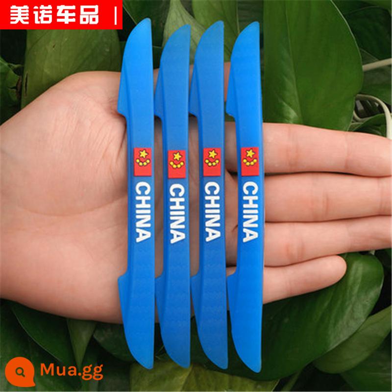 Dải chống va chạm bên cửa xe Miếng dán chống va chạm cửa xe Dải chống va chạm gương chiếu hậu Dải chống trầy xước Dải cao su chống va chạm Miếng dán chống trầy xước - Bộ cờ Trung Quốc màu xanh [4 chiếc]