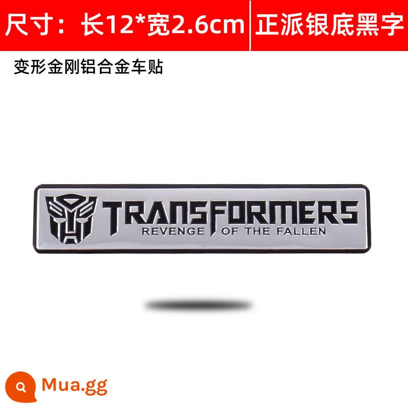 Transformers Dán Xe Hơi Autobot Decepticon Miếng Dán Phản Quang Cá Tính Trang Trí Xe Ô Tô Chống Trầy Xước Bao Miếng Dán - Nhãn dán nhôm dài★Transformers-Silver Decent