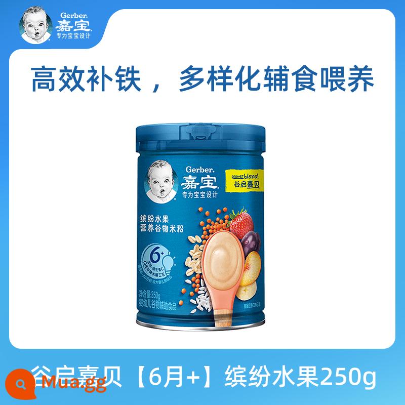 Cửa hàng hàng đầu chính thức của Gia Bảo trong nước Mì gạo tốc độ cao cho bé 6 tháng tuổi thức ăn không ăn dặm bột gạo vitamin C cho bé 250g - Guqi Jiabei [6 tháng+] trái cây nhiều màu 250g