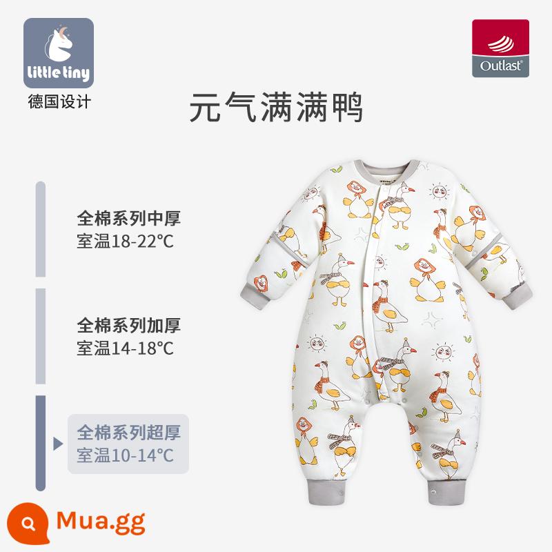 Túi ngủ cho bé littletiny cho bé mùa thu đông trẻ em nhiệt độ không đổi cotton nguyên chất mùa xuân bộ đồ ngủ xẻ chân lớn cho trẻ em chăn bông chống đá - Tràn đầy năng lượng - Điều chỉnh nhiệt độ 100% cotton cực dày [thích hợp với nhiệt độ phòng 10-14oC]