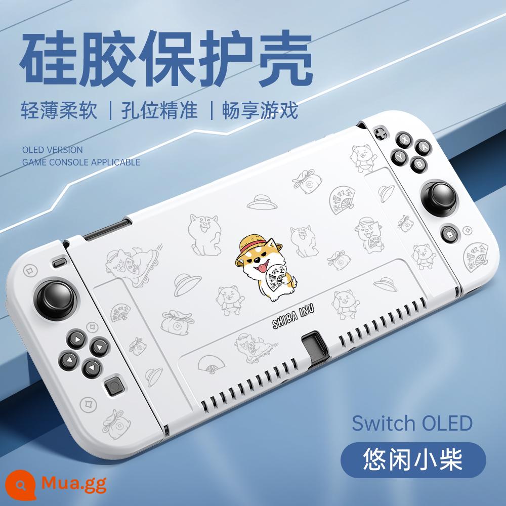 Thích hợp cho vỏ bảo vệ Nintendo switch, vỏ switcholed mới, vỏ tay cầm silicon hai mảnh, vỏ bảo vệ NS, đế cắm OLED, vỏ mềm lưu trữ bảng điều khiển trò chơi riêng biệt - chuyển đổi OLED√vỏ mềm lỗ mịn mới được nâng cấp✦ [Xiachai cổ màu trắng-nhàn nhã]★ mũ miễn phí