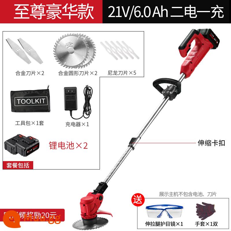 Pin Lithium Máy Cắt Cỏ Điện Máy Cắt Cỏ Đa Năng Weeder Hộ Gia Đình Nhỏ Bãi Cỏ Máy Sạc Cắt Tỉa Hiện Vật - Model cực kỳ sang trọng ắc quy thứ cấp 21V/6.0Ah