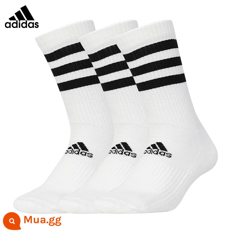 adidasTất ống giữa adidas dành cho nam và nữ tập thể dục mùa đông chạy bộ thể thao thấm hút mồ hôi vớ bóng rổ cầu lông giữ ấm - Dòng FH [3 đôi dài trắng dày]