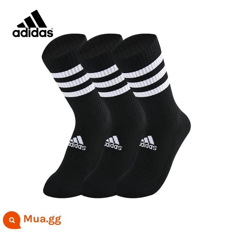 adidasTất ống giữa adidas dành cho nam và nữ tập thể dục mùa đông chạy bộ thể thao thấm hút mồ hôi vớ bóng rổ cầu lông giữ ấm - Dòng DZ [ống dài màu đen 3 đôi]