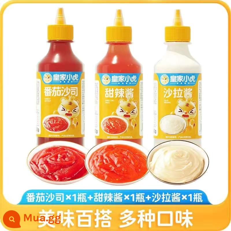 Royal Tiger Ketchup Sốt Salad Kết Hợp Sốt Cà Chua Hành Đóng Chai Nước Sốt Bánh Nước Sốt Cà Chua Thương Mại Tương Ớt Ngọt - Sốt cà chua + sốt salad + sốt cay ngọt (3 chai đa năng)