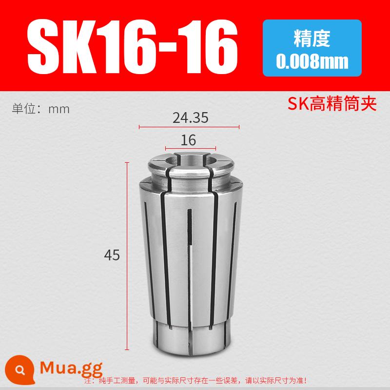 Ống kẹp SK có độ chính xác cao SK06SK10SK13SK16SK20SK25 Tay cầm CNC đàn hồi tốc độ cao mâm cặp LÊN cấp - SK16-16 (độ chính xác 0,008)