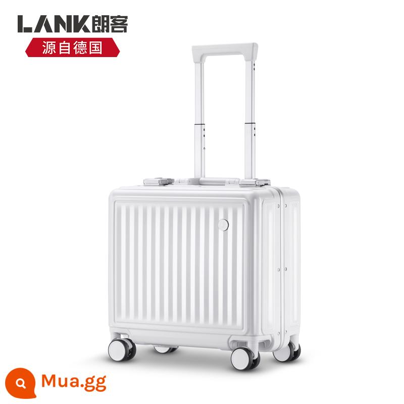 Langke Hành lý 18 inch cho nữ Hộp nhỏ có thể lên máy bay Máy bay hạng nhẹ 20 inch Hộp đựng xe đẩy khung nhôm du lịch 16 inch - Màu trắng ngà [Nâng cấp khung nhôm] Bánh xe có thể tháo rời