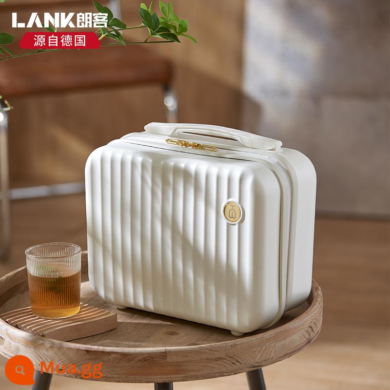 Vali Langke 10 inch lên máy bay mini xách tay trang điểm 12 inch du lịch hộp nhỏ lưu trữ túi mỹ phẩm nữ phong cách retro - màu trắng thanh lịch