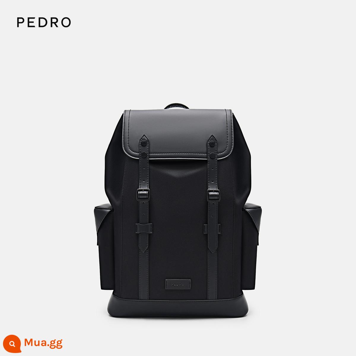 PEDRO đeo vai 22 mùa thu nam mới công suất lớn thường ngày nắp dây rút ba lô học PM2-26320159 - PM2-26320159-2 màu đen có thể đựng được máy tính 14 inch