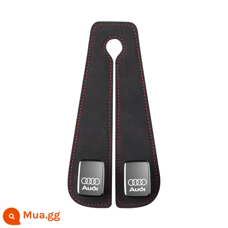 Móc treo lưng ghế ô tô Mercedes BMW Audi nội thất ô tô tựa lưng phía sau da lộn phía trước móc đựng đồ có thể giấu được - [Đen] Audi