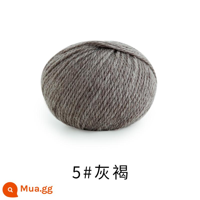 Chị Susu nhà Morandi 8 # Sợi len merino Úc handmade DIY dệt kim khăn mũ len bóng - 5 # xám nâu