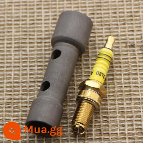 Bugi xe máy ba cực iridium ba móng 70 bàn đạp 100 boost 110 chùm cong 125 bugi ô tô nam - Ba móng D8TC (1 chiếc đi kèm ống bọc dày)