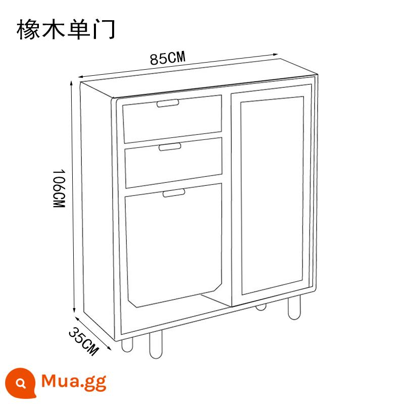 Tất cả tủ giày mây gỗ chắc chắn Bắc Âu gỗ anh đào 2 cửa tủ lưu trữ ghế gấp sáng tạo hiên tủ - Gỗ sồi 85*35*106 (cửa đơn) màu gỗ + ghế thay giày