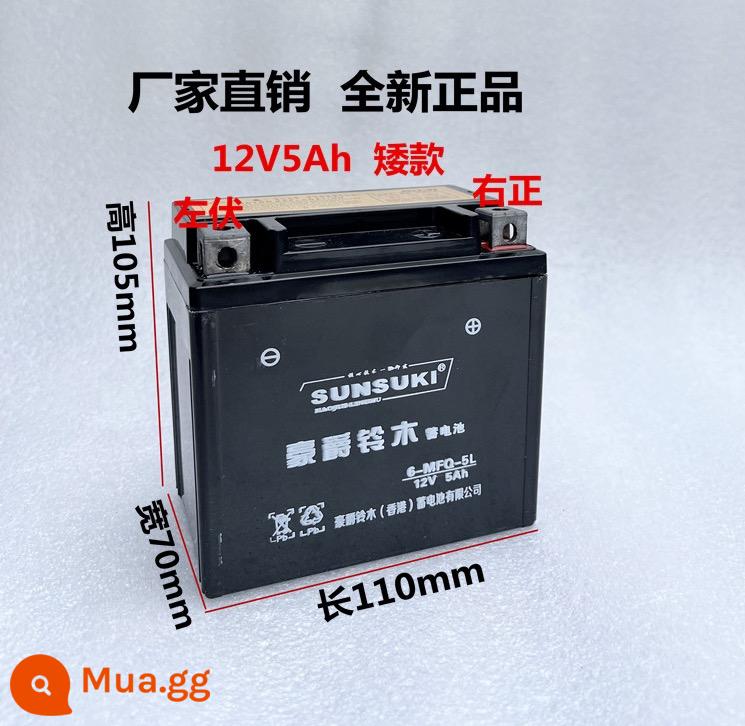 Ắc quy xe máy 12v9a ắc quy khô không cần bảo trì 125 chùm cong xe tay ga 12V ắc quy khô đa năng 7ah - Mẫu ngắn YTX5L