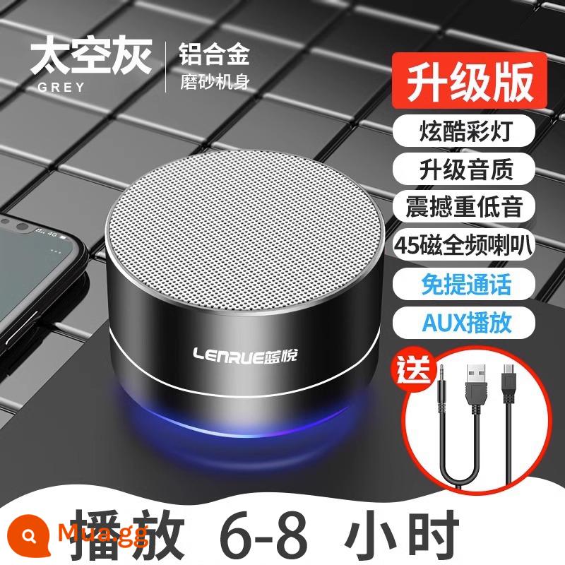 Loa Bluetooth âm thanh mini quá cân loa siêu trầm không dây chất lượng cao thu tiền nhỏ tại nhà đài phát thanh bằng giọng nói - Space Gray★Phiên bản hàng đầu★Gia hạn ba năm [Hiệu ứng âm thanh 9D + thời lượng pin siêu dài]