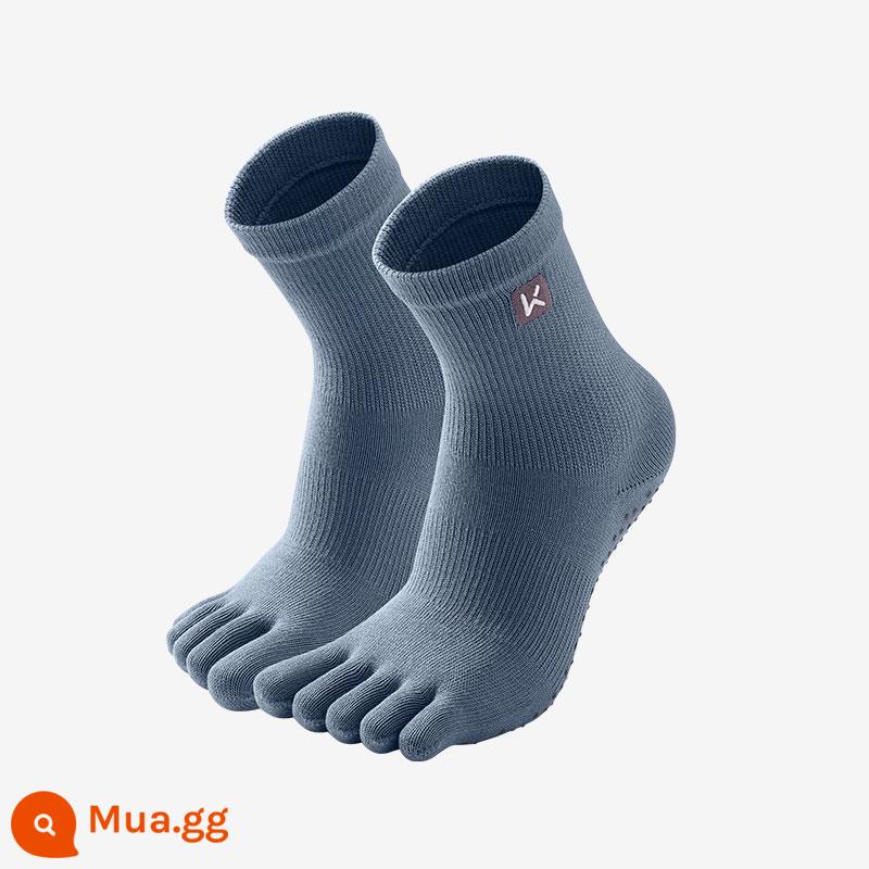 Giữ Hàng Đầu Store Yoga Tất Chống Trơn Trượt Tất Chuyên Nghiệp Nữ 5 Ngón Tất Tập Thể Dục Thể Thao Pilates Tất Ngón Chân - Tất yoga 5 ngón mẫu cơ bản màu xám xanh [1 đôi]