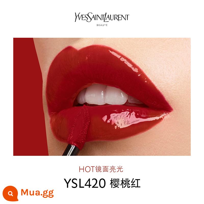 [Quà Năm Mới] YSL Saint Laurent Clarinet Lip Glaze Mirror Glass Lip Water Light Makeup Effect 416 Màu Tomato - YSL420 màu đỏ anh đào