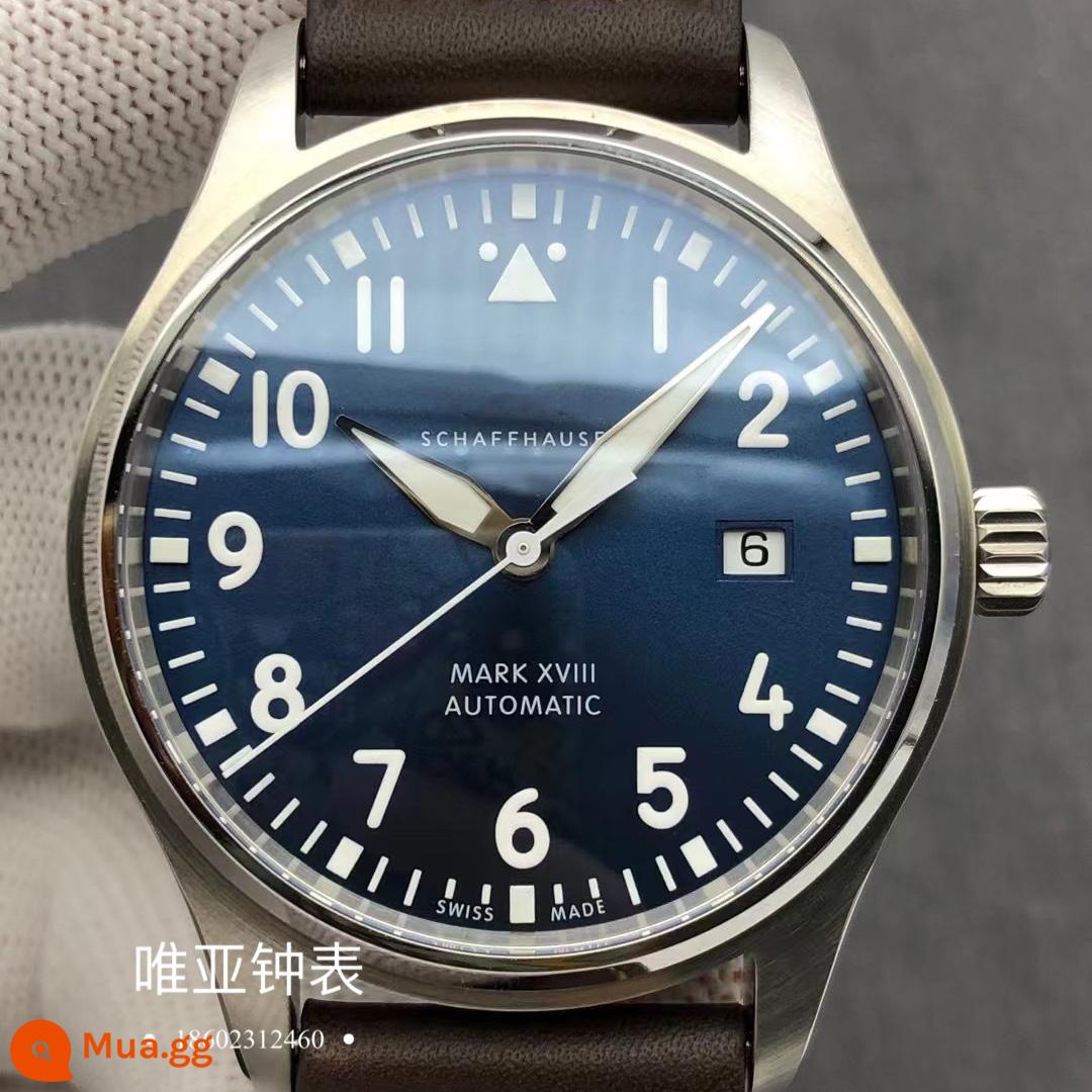 Bộ phim giống với Hoàng tử bé Mark XVIII Pilot Case Case Dây đeo Kim đen Được trang bị Bộ máy 2824 2892 - Vỏ rổ + bộ máy trong nước được lắp ráp thành đồng hồ