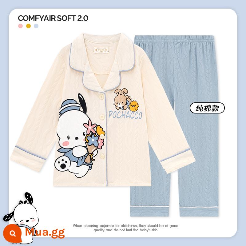 Bộ Đồ Ngủ Bé Gái Mùa Thu Dài Tay Cotton Nguyên Chất 2023 Bộ Đồ Bé Gái Mới Internet Người Nổi Tiếng Quần Áo Thu Đông Trẻ Em Lớn Quần Áo Ở Nhà Mùa Thu Đông - MX33887 Chó Pacha