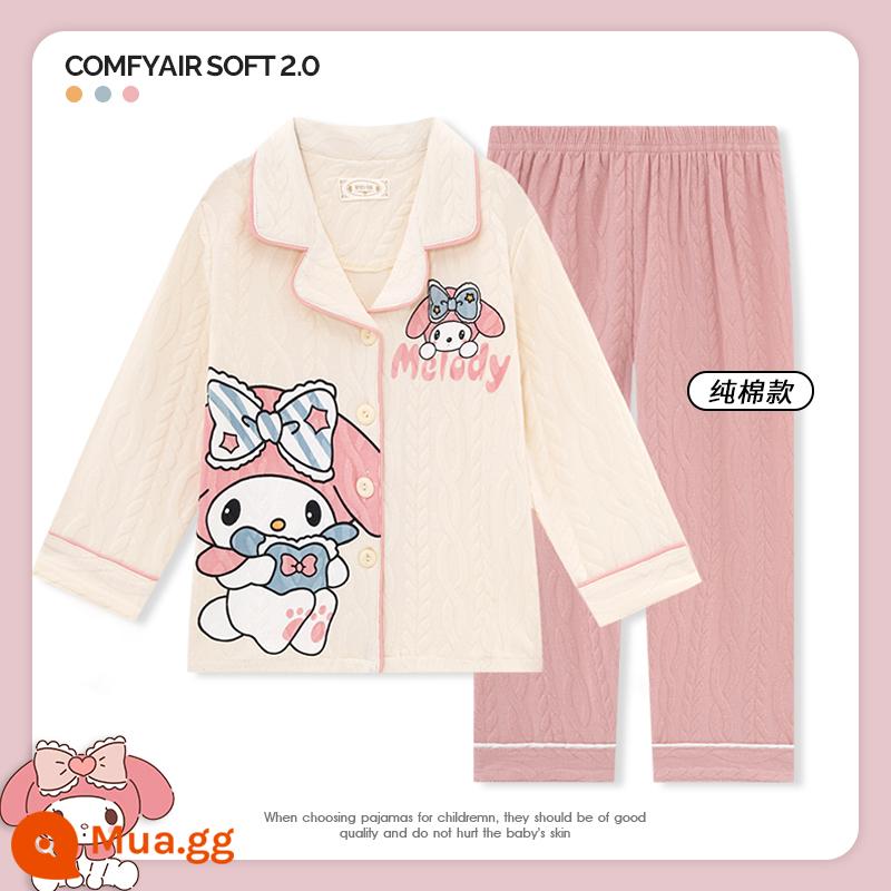 Bộ Đồ Ngủ Bé Gái Mùa Thu Dài Tay Cotton Nguyên Chất 2023 Bộ Đồ Bé Gái Mới Internet Người Nổi Tiếng Quần Áo Thu Đông Trẻ Em Lớn Quần Áo Ở Nhà Mùa Thu Đông - Giai điệu MX33889