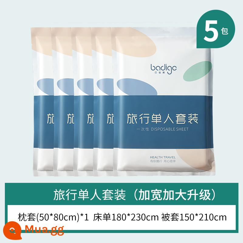 Du Lịch Giặt Không Ga Giường Vỏ Chăn Áo Gối Chần Gòn Vỏ Chăn Bốn Bộ Khách Sạn Du Lịch Bẩn Chăn Ga Gối Di Động - Tiệt trùng chân không [bộ 5 bộ] model cực lớn