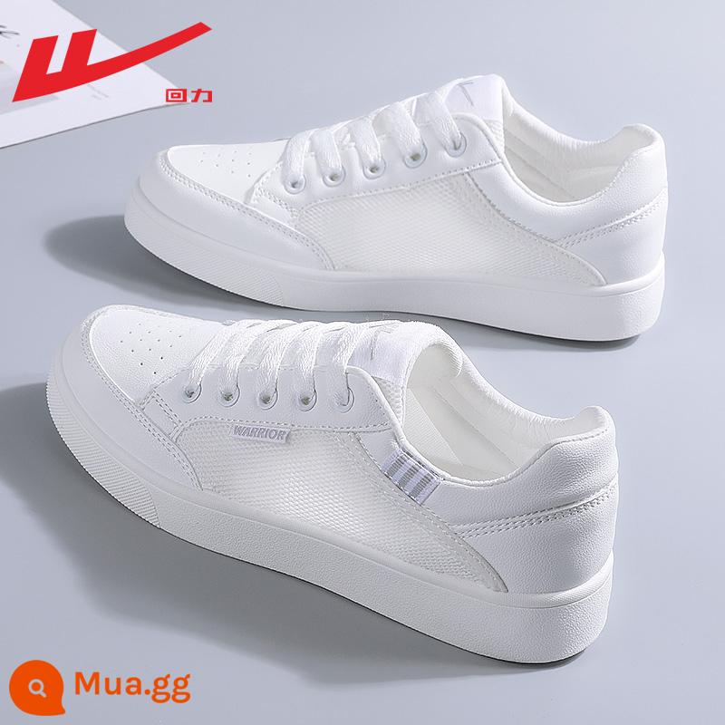 Giày nữ pull back giày trắng nữ 2023 mới mùa thu giày trắng nữ thể thao đa năng giày sneaker nữ mẫu - Bạc [Mẫu lưới thoáng khí] Làm sẵn