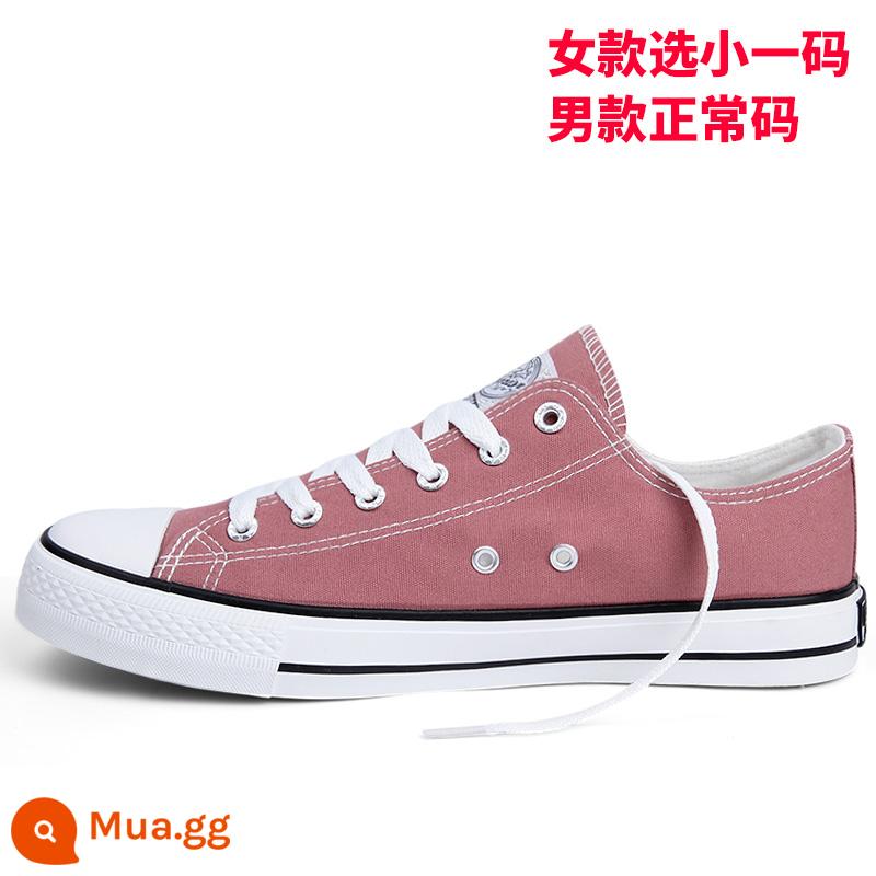 Kéo Lưng Ống Cao Giày Vải Nam Mùa Hè Mới 2023 Giày Thoáng Khí Nam Giày Sneaker Nữ Màu Xanh Giày Vải - Bean Paste Low Phong cách cổ điển hàng đầu