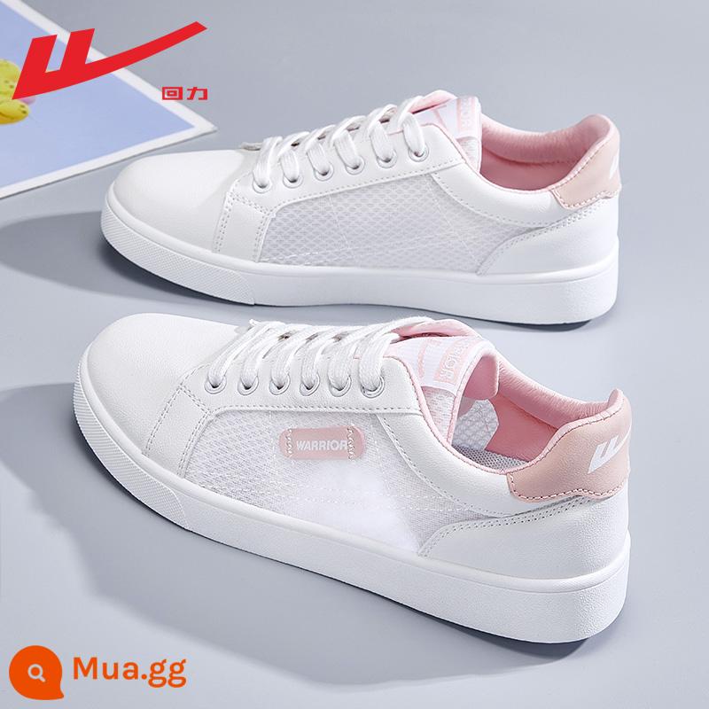 Giày nữ pull back giày trắng nữ 2023 mới mùa thu giày trắng nữ thể thao đa năng giày sneaker nữ mẫu - Bột trắng [nâng cấp bề mặt lưới] làm sẵn