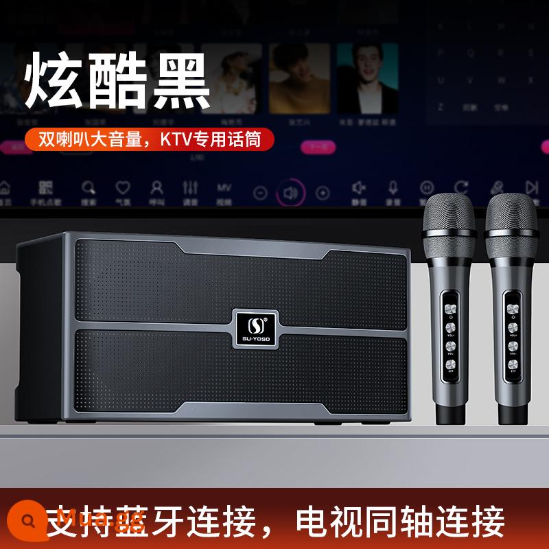 Bộ Âm Thanh Gia Đình KTV KaraokeAll Home K Song Micro Không Dây Bluetooth Micro Hát Hát Trọn Bộ - Model hàng đầu [màu đen] được nâng cấp đa chức năng + loa kép + micro kép, âm thanh nổi tuyệt đẹp