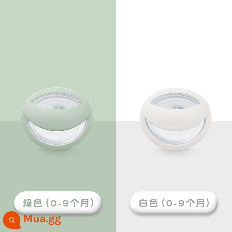 Đức NUK sơ sinh đầy đủ núm vú giả silicone cho bé ngủ loại mô phỏng sữa mẹ silicone 2 gói - MommyFeel xanh trắng 2 gói (0-9 tháng) Sản phẩm mới 2023