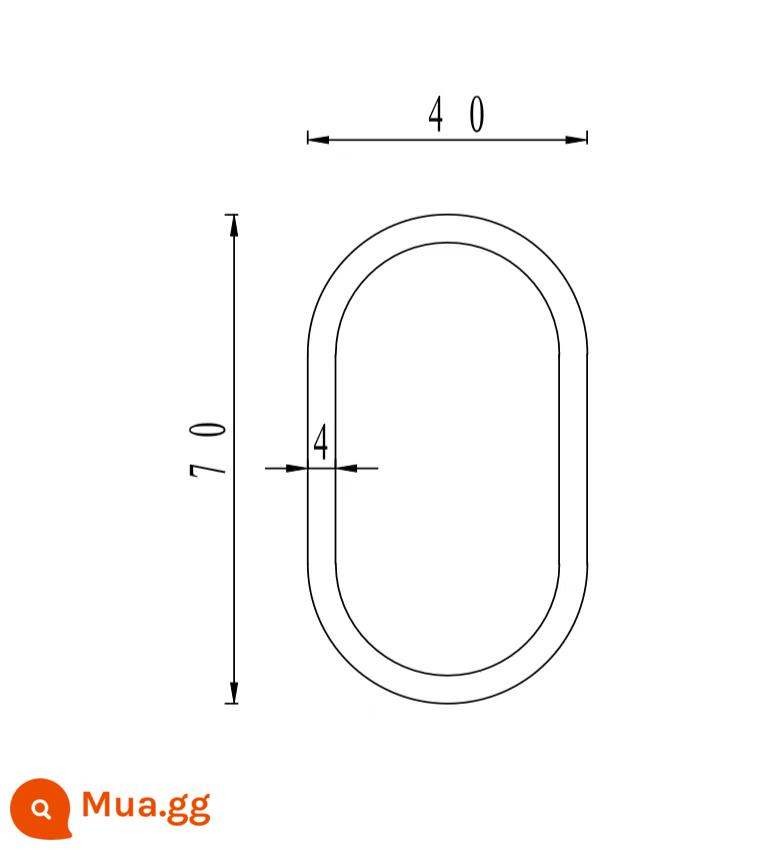 Hợp kim nhôm phẳng ống hình bầu dục hồ sơ ống hình bầu dục ống lồng dày ống nhôm hình bầu dục vỏ ống lồng hoàn chỉnh thông số kỹ thuật - 70*40 4.0mm hợp kim nhôm phẳng hình bầu dục ống một mét màu sắc tự nhiên