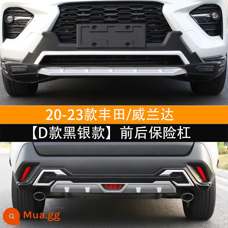 Áp dụng cho 22 Toyota RAV4 Rongfang Weilanda bảo vệ cản trước và sau phụ kiện sửa đổi ban đầu của nhà máy thay đổi nổ rv4 - Wilanda [trước + cản sau] D phong cách đen bạc-2 miếng