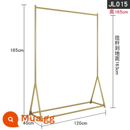 Giá trưng bày móc treo cửa hàng quần áo bằng sắt Dangdang giá trưng bày vàng cao từ trần đến sàn kệ cửa hàng quần áo phụ nữ móc treo quần áo trẻ em - Chiều dài 120*160