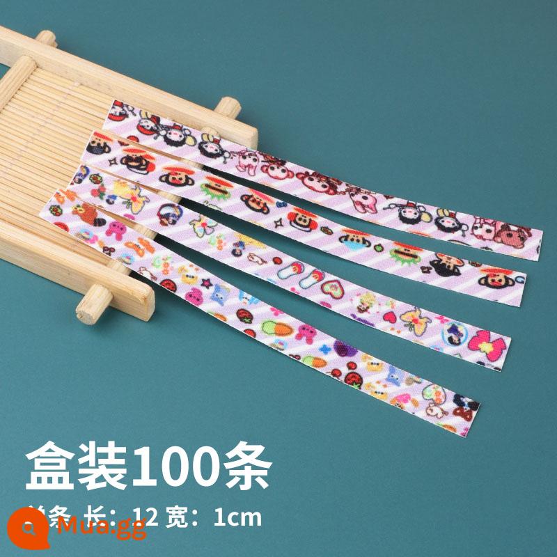 Băng keo guzheng không cắt dành cho trẻ em và người lớn băng dán móng tay pipa thoáng khí đa năng chứng nhận chuyên nghiệp kiểm tra loại hiệu suất không dính tay - [Hoạt hình] Một hộp [25 miếng, 100 dải]